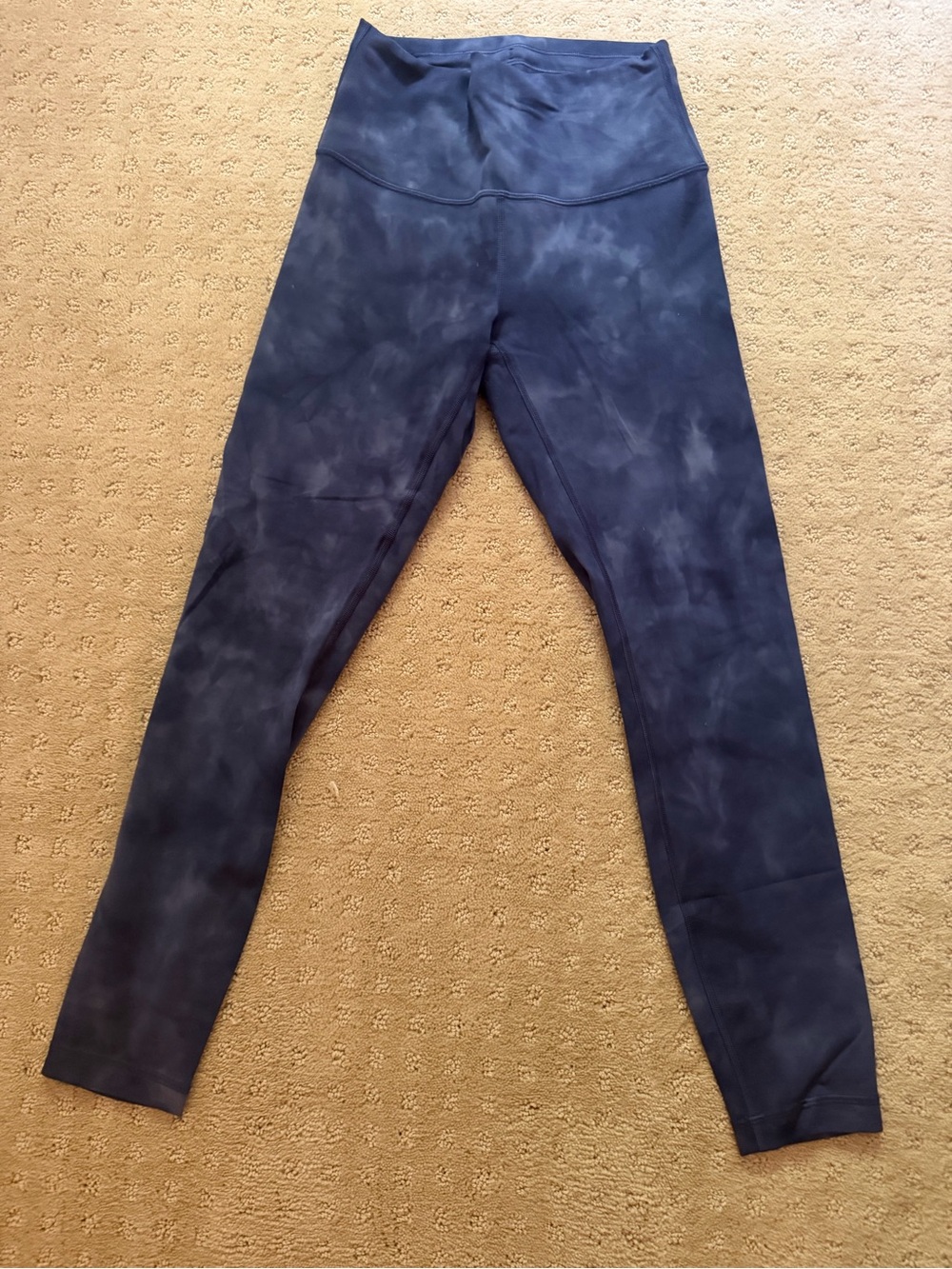Lululemon Blue Marbled High Rise Wunder Train Leggings